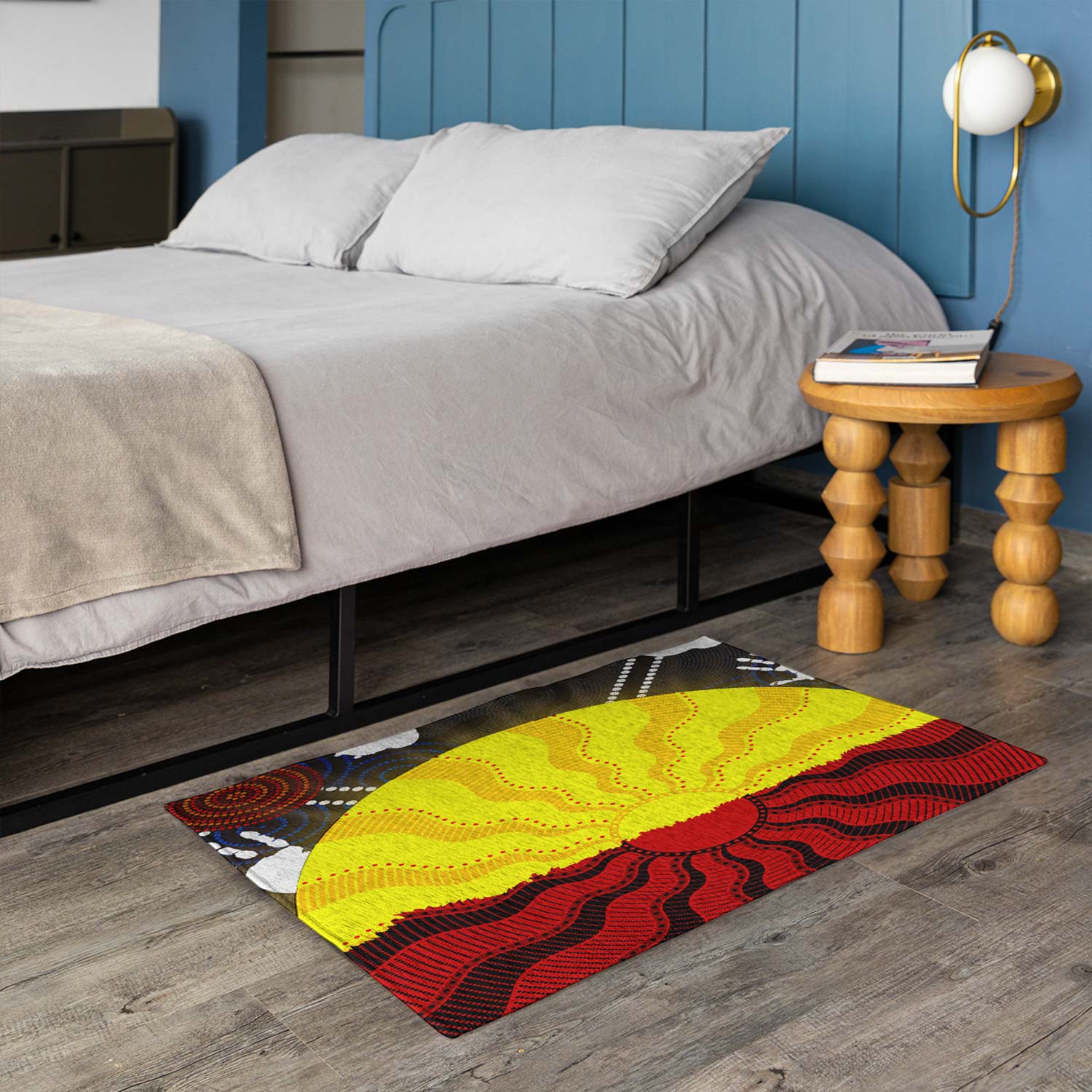 Australia Aboriginal   Door Mat Aboriginal Flag With Hands Dot Painting Culture Door Mat
