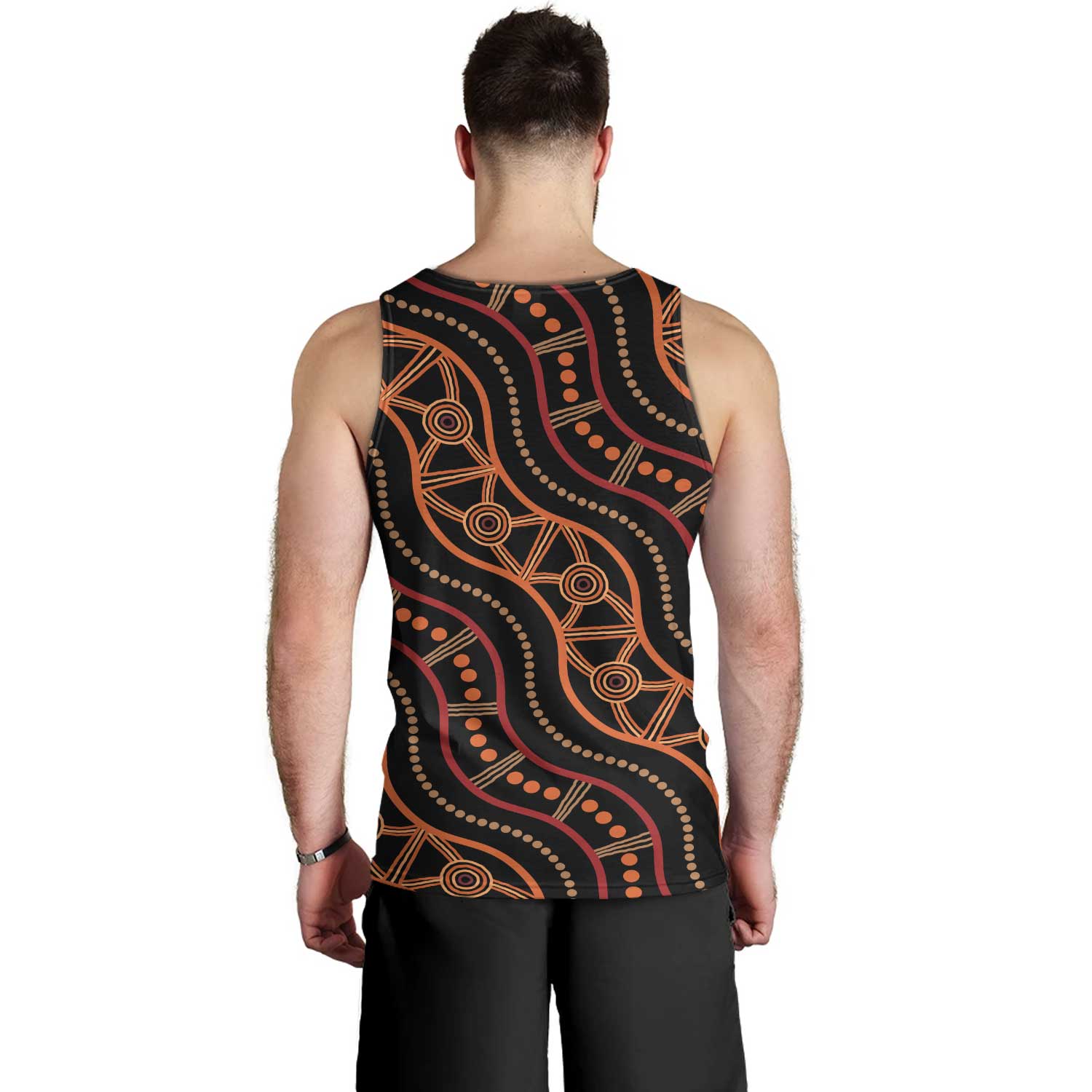 Australia Aboriginal   Men Singlet Aboriginal Dot Art River Concept Men Singlet