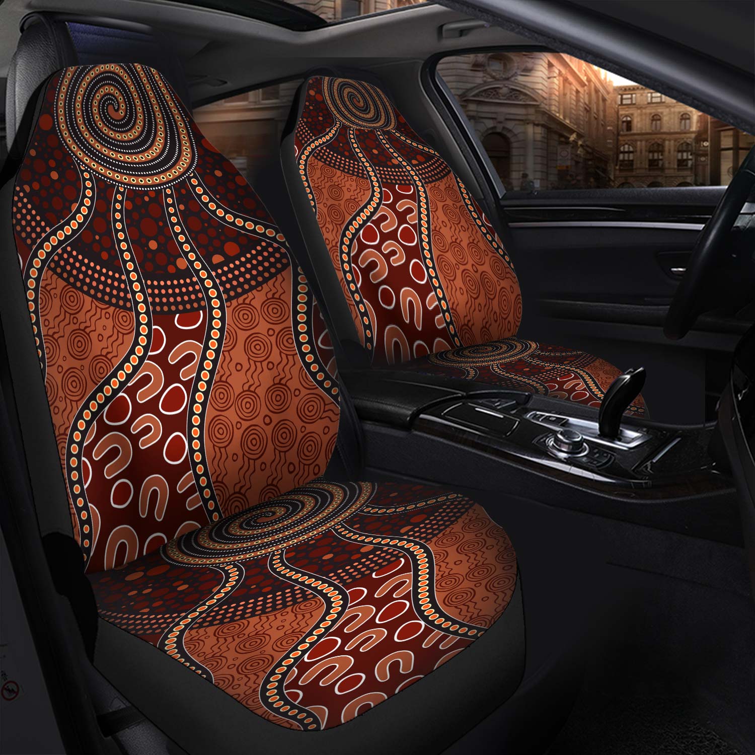 Australia Aboriginal   Car Seat Cover Aboriginal Inspired Midnight Dreamtime Car Seat Cover