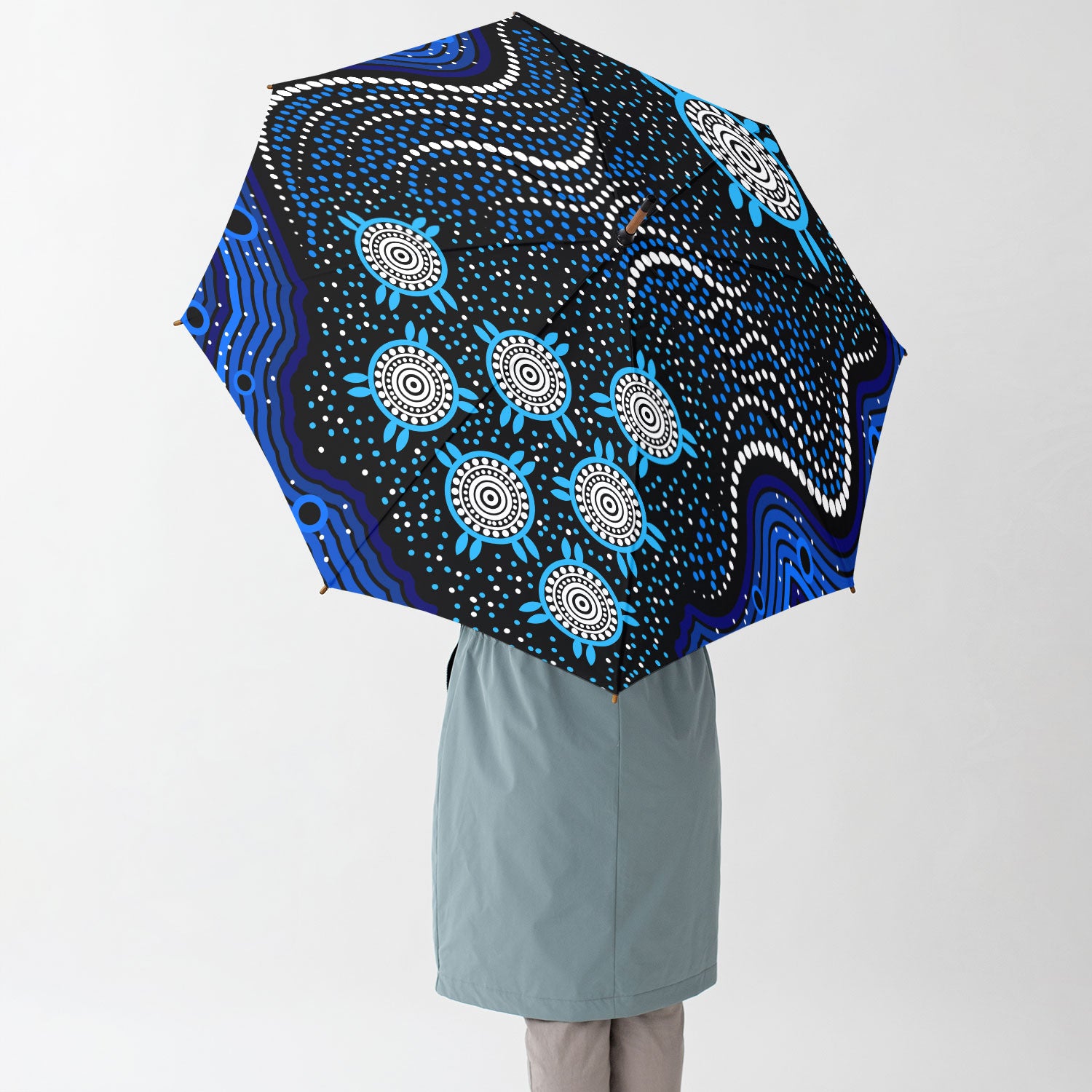 Australia Aboriginal Umbrella Aboriginal Inspired background dreaming blue Umbrella
