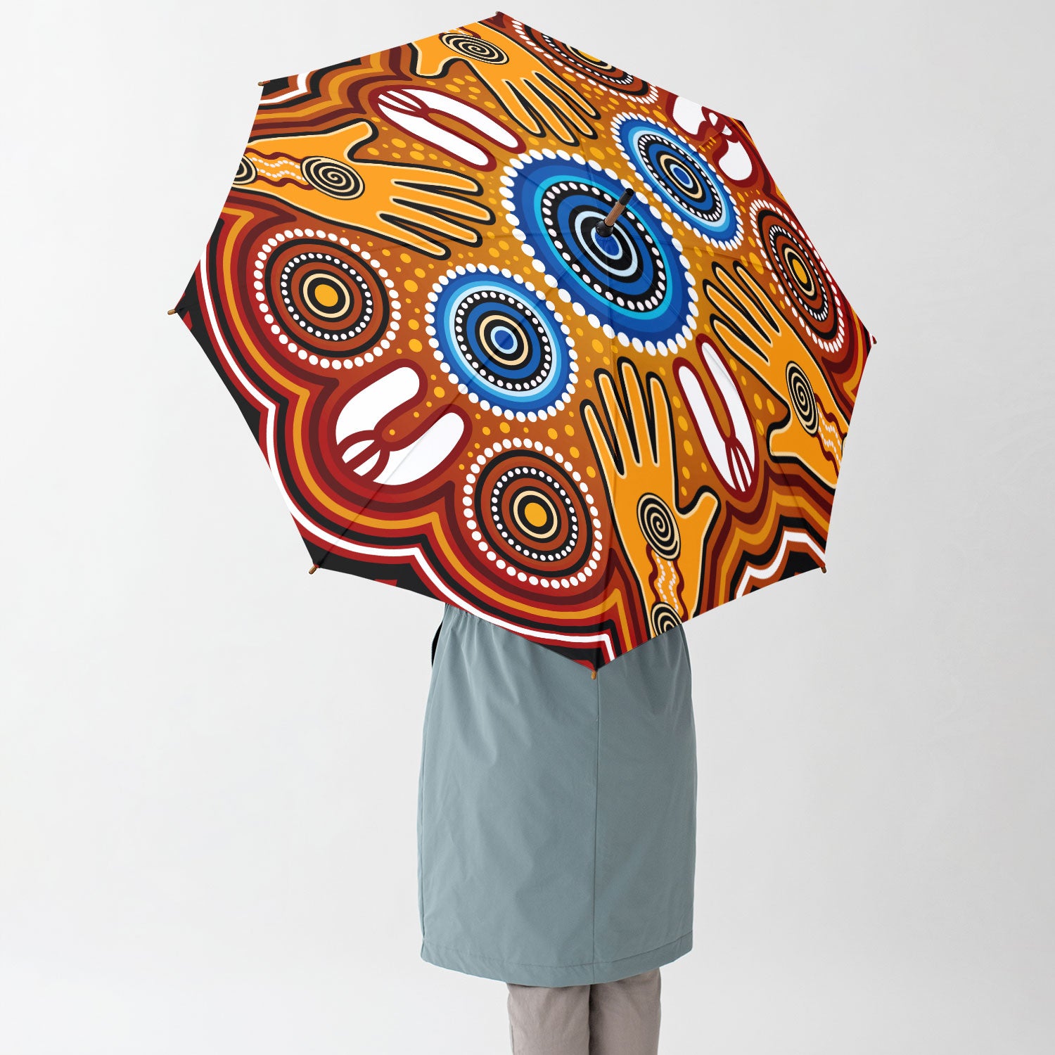 Australia Aboriginal Umbrella Aboriginal Inspired dot art painting Meeting and unity concept Umbrella