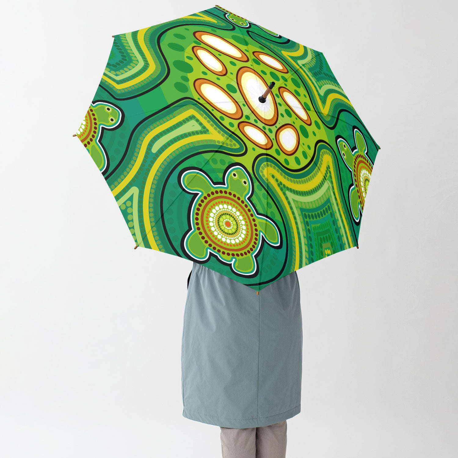 Australia Aboriginal Umbrella Aboriginal Inspired dot art painting with indigenous turtle Umbrella