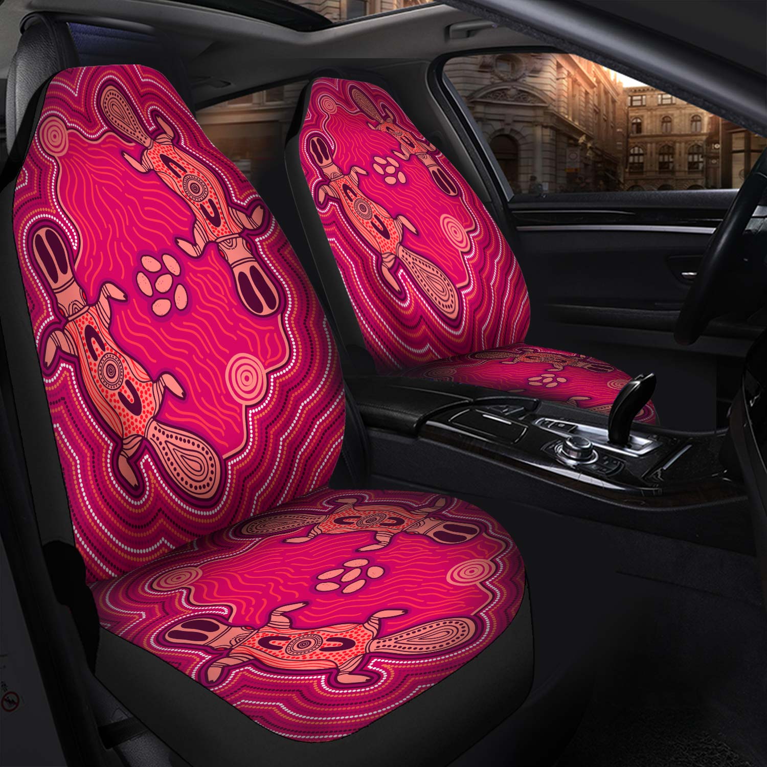 Australia Aboriginal   Car Seat Cover Aboriginal Inspired platypus art background Car Seat Cover