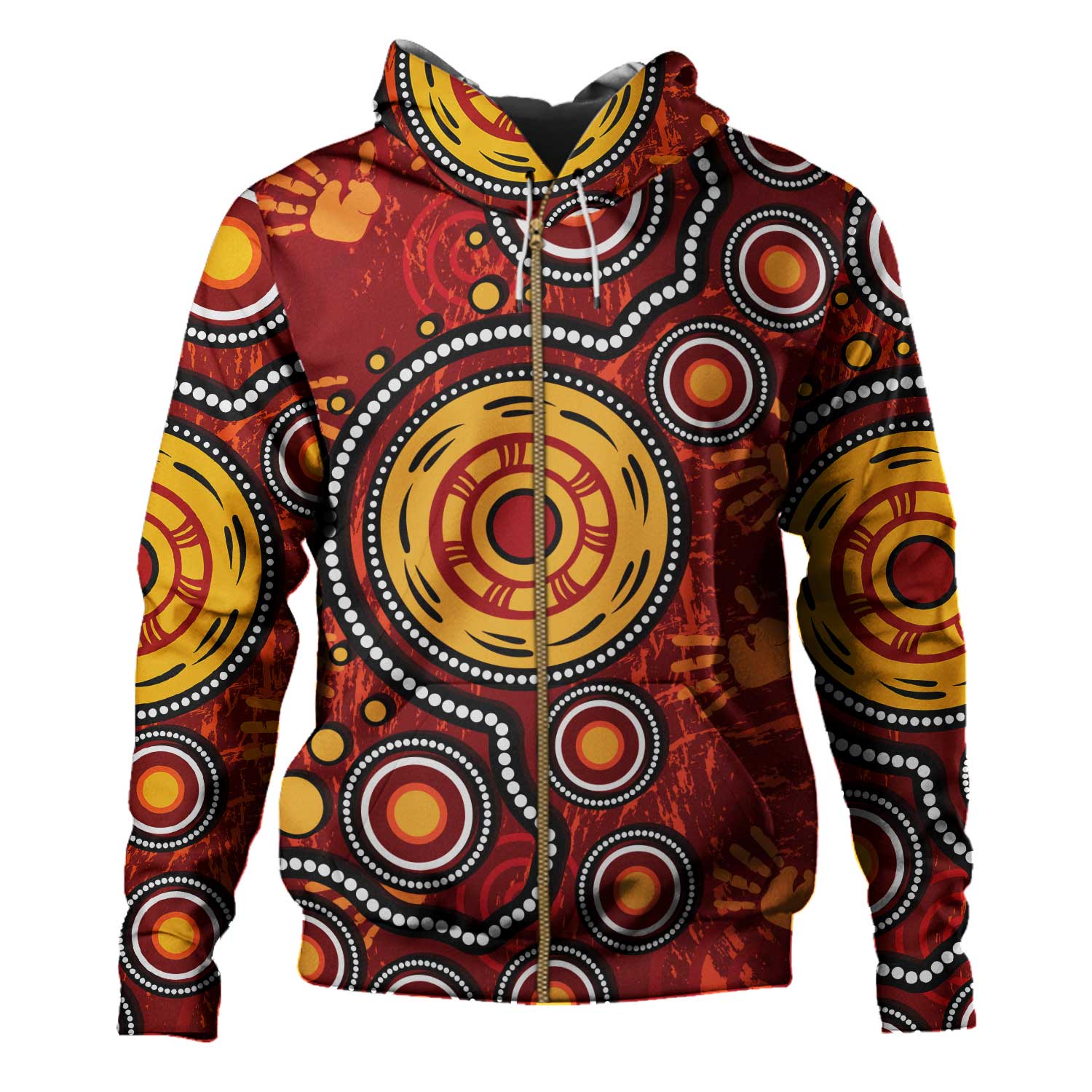 Australia Aboriginal   Hoodie Aboriginal dot art conection concept with handprints Hoodie