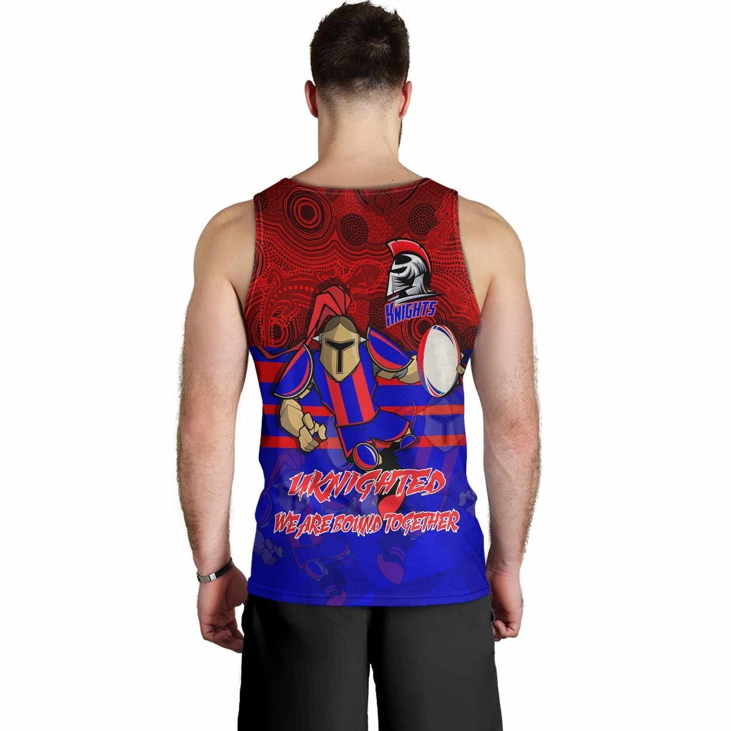 Newcastle Knights  Singlet Uknighted We Are Bound Together Aboriginal Patterns
