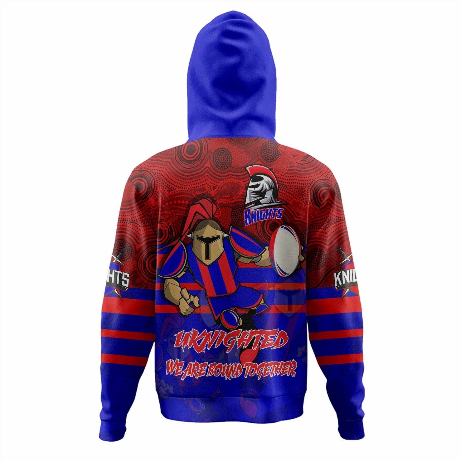 Newcastle Knights  Hoodie Uknighted We Are Bound Together Aboriginal Patterns