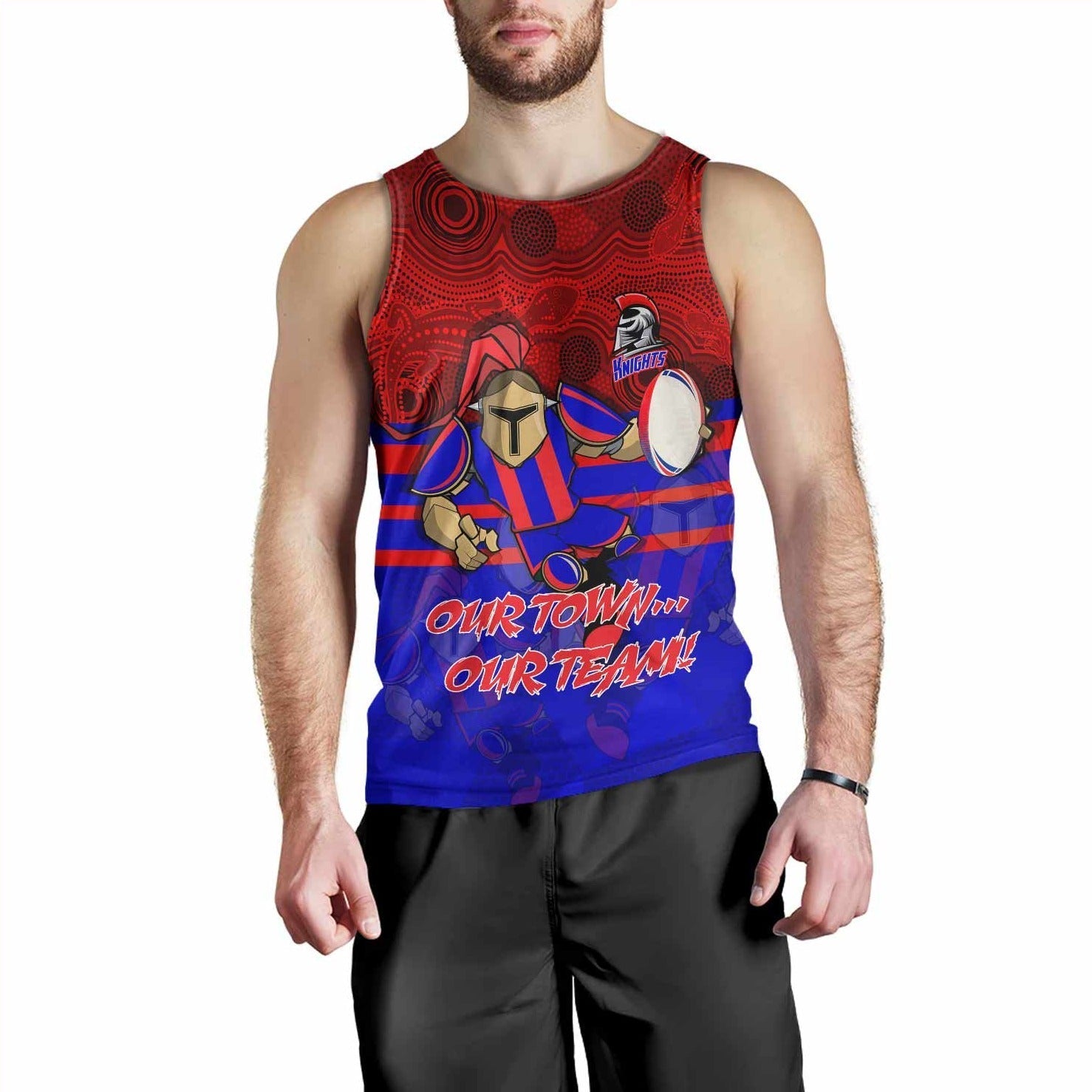 Newcastle Knights  Tank Top Uknighted We Are Bound Together Aboriginal Patterns