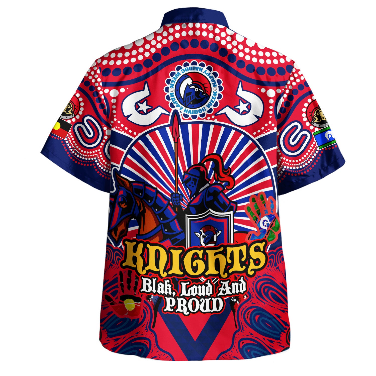 Newcastle Knights Aboriginal Naidoc Week 2024 Hawaiian Shirt Knights Keep The Fire Burning Hawaiian Shirt