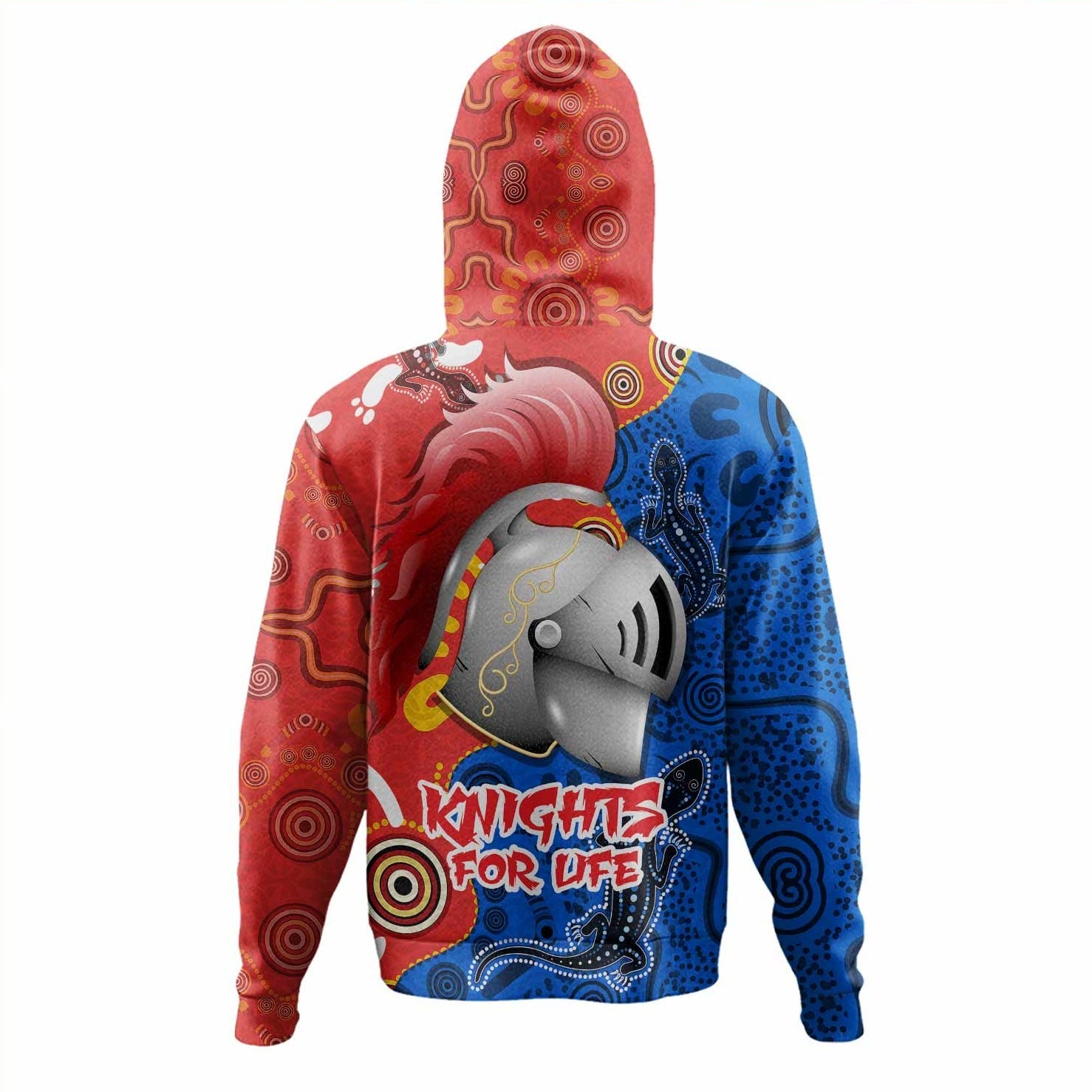 Newcastle Knights  Hoodie Knights For Life Aboriginal Dot Art Painting