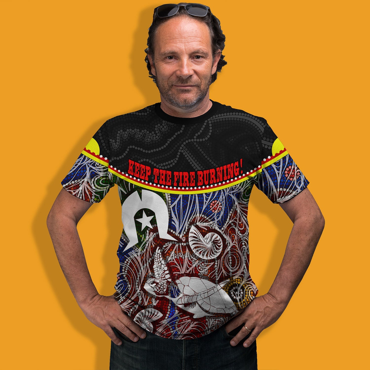 Australia Aboriginal Naidoc Week 2024 T-Shirt Keep The Fire Burning Theme With Turtle T-Shirt