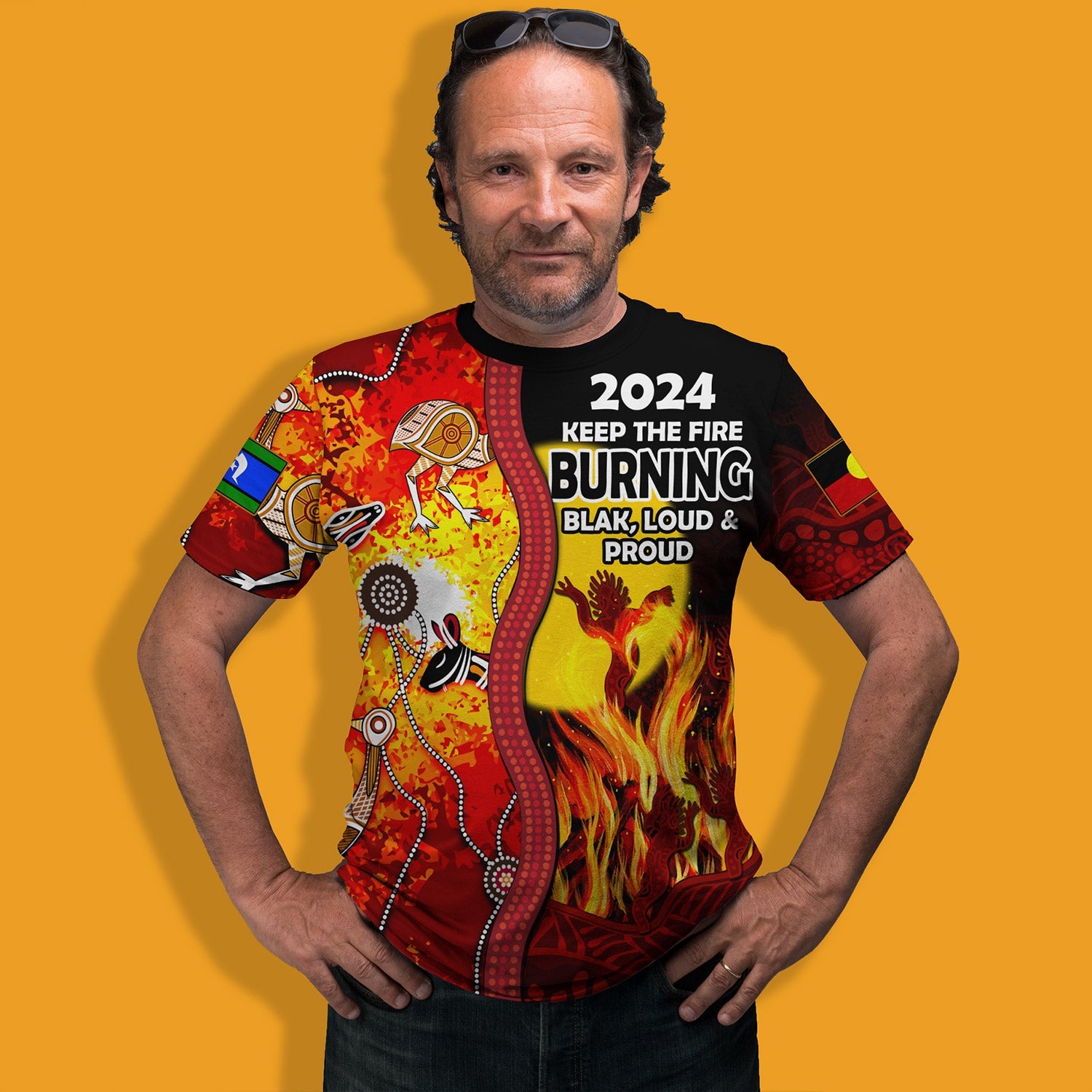 Australia Aboriginal Naidoc Week 2024 T-Shirt Keep The Fire Burning Naidoc Theme With Animals T-Shirt