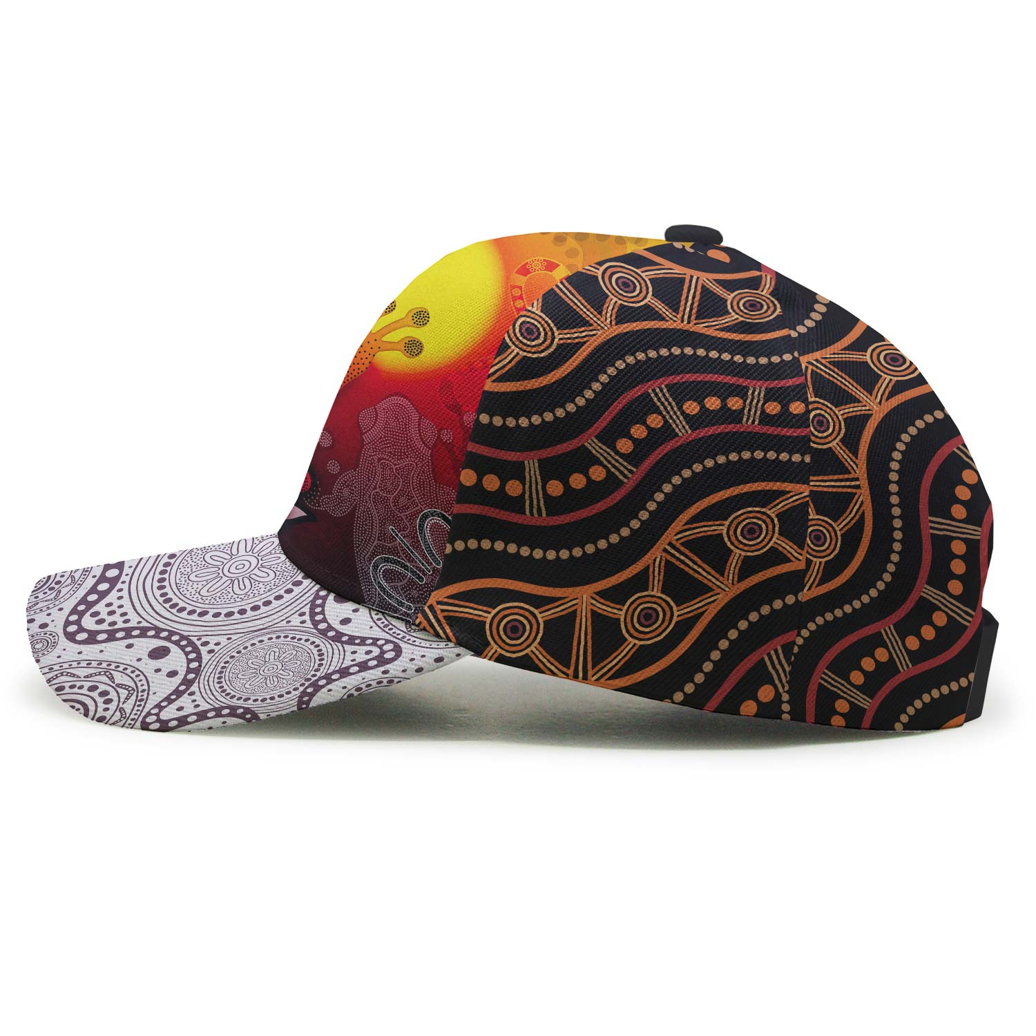 Australia Naidoc Week Aboriginal Cap The Fire Of Freedom Will Never Be Blown Out With Frogs  Dot Art Patterns Cap